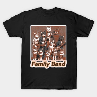 Cat Family Band T-Shirt